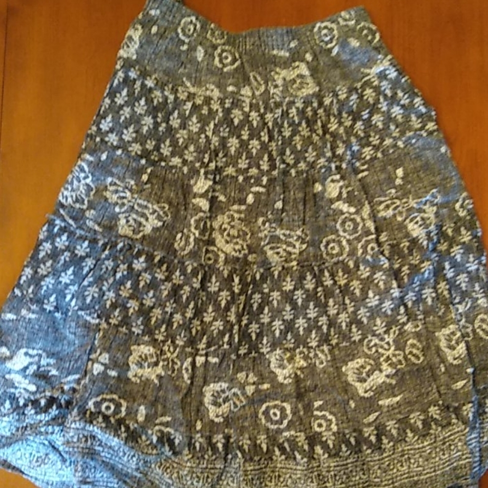 Bay Studio: Black and White Floral Printed Skirt